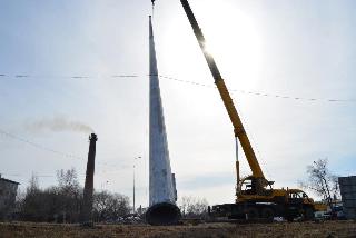 В Белогорске установили 35-метровый флагшток