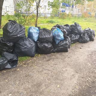 С берега Томи жители Белогорска собрали полторы сотни мешков мусора 