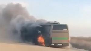 Автобус с туристами загорелся в Приморье